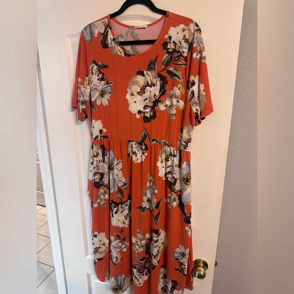 Chic Soul Orange Midi Sundress
